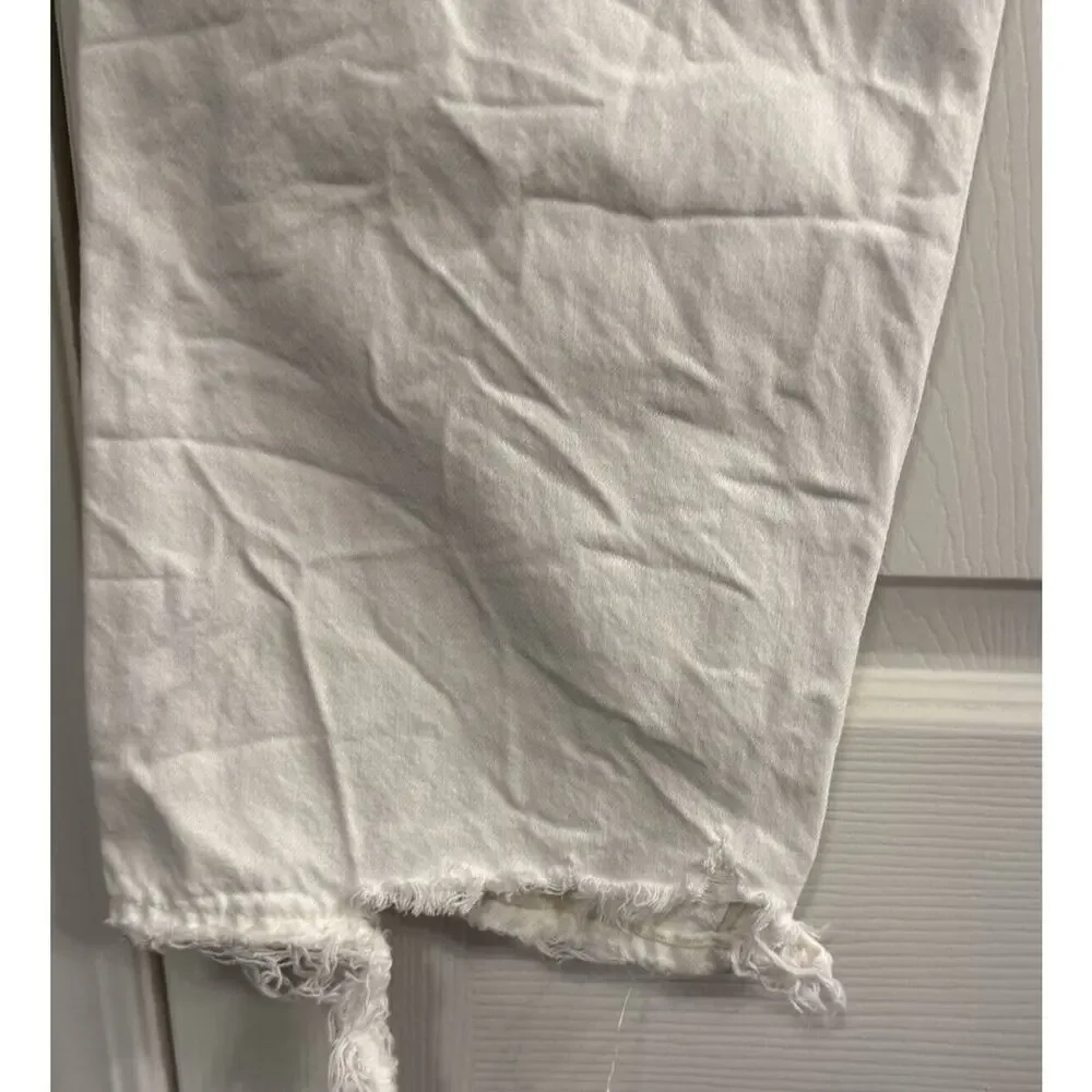 Agolde Jeans Sz‎ 27 90's Mid Rise Loose Fit Vanish White Distressed Thrashed - Picture 8 of 16